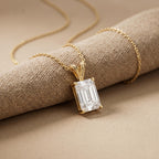 Emerald Lab Grown Diamond Solitaire Pendant, IGI Certified Lab Diamond - JBR Jeweler