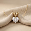 Heart Shaped Solitaire Pendant Necklace, Dainty Gold Necklace For Women, Lab - JBR Jeweler