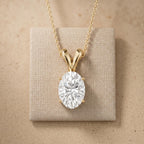 1 Ct Lab Grown Oval Diamond Solitaire Necklace, Minimalist Diamond Necklace in - JBR Jeweler