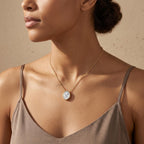 Lab Grown Oval Diamond Bezel Pendant Necklace, Solitaire Diamond Pendant, 18K - JBR Jeweler
