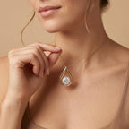 Round Lab Grown Diamond Teardrop Pendant Necklace, Dainty Solitaire Necklace - JBR Jeweler