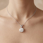 Round Cut Lab Grown Diamond Solitaire Pendant Necklace, Minimalist Diamond - JBR Jeweler