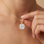 1 Ct Cushion Diamond Solitaire Pendant Necklace, Lab Grown Diamond Double Bail - JBR Jeweler
