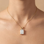 Emerald Lab Grown Diamond Solitaire Pendant, IGI Certified Lab Diamond - JBR Jeweler
