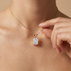 Emerald Lab Grown Diamond Solitaire Pendant, IGI Certified Lab Diamond - JBR Jeweler