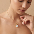 Heart Shaped Solitaire Pendant Necklace, Dainty Gold Necklace For Women, Lab - JBR Jeweler