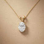 1 Ct Lab Grown Oval Diamond Solitaire Necklace, Minimalist Diamond Necklace in - JBR Jeweler