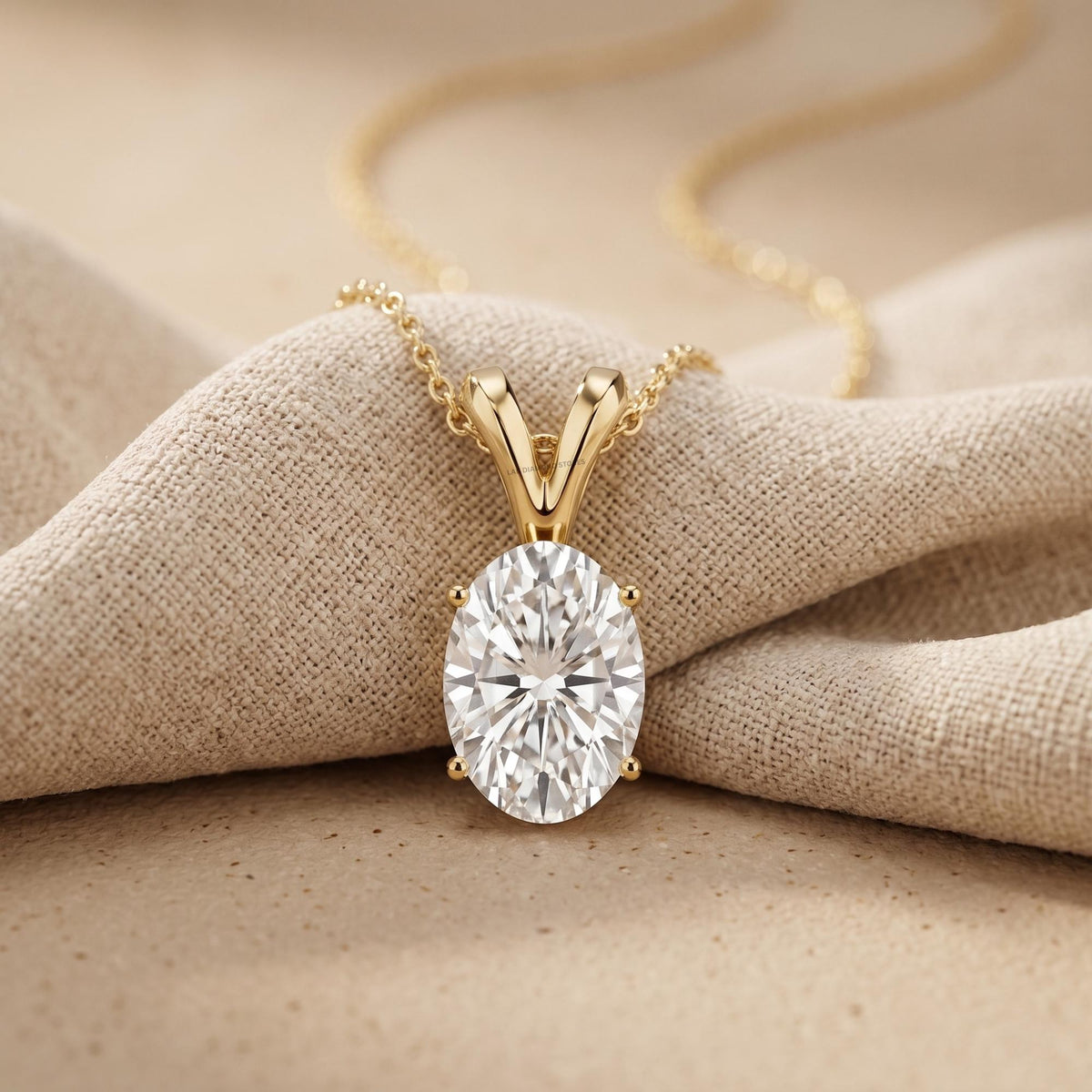 1 Ct Lab Grown Oval Diamond Solitaire Necklace, Minimalist Diamond Necklace in - JBR Jeweler