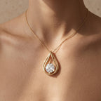 Round Lab Grown Diamond Teardrop Pendant Necklace, Dainty Solitaire Necklace - JBR Jeweler