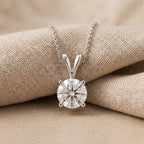 Round Cut Lab Grown Diamond Solitaire Pendant Necklace, Minimalist Diamond - JBR Jeweler