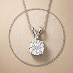 Round Cut Lab Grown Diamond Solitaire Pendant Necklace, Minimalist Diamond - JBR Jeweler