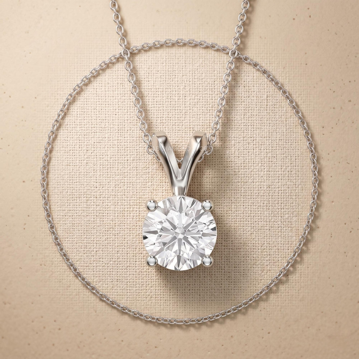 Round Cut Lab Grown Diamond Solitaire Pendant Necklace, Minimalist Diamond - JBR Jeweler