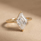 Lozenge diamond solitaire ring for women