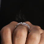 Impressive 0.5ct Moissanite Diamond with Crosses Stylish Men's White Gold Ring - JBR Jeweler