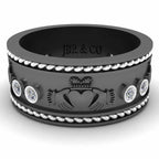 Intertwined Claddagh Style Sterling Silver Women’s Band - JBR Jeweler