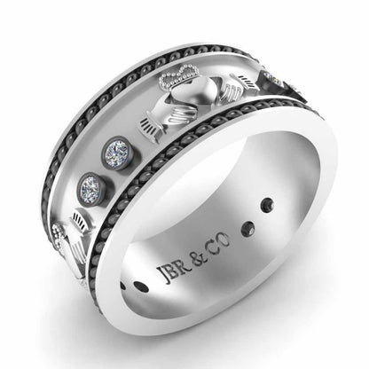 Intertwined Claddagh Style Sterling Silver Women’s Band - JBR Jeweler