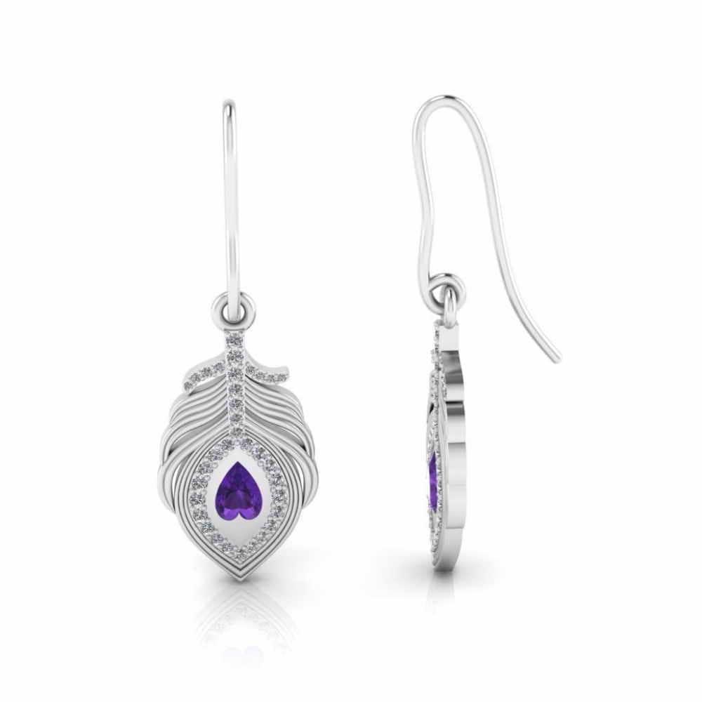 Jasmine Peacock Pitch Palm Drop Earrings In Sterling Silver - JBR Jeweler