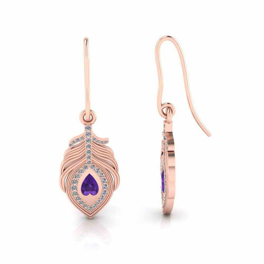 Jasmine Peacock Pitch Palm Drop Earrings In Sterling Silver - JBR Jeweler