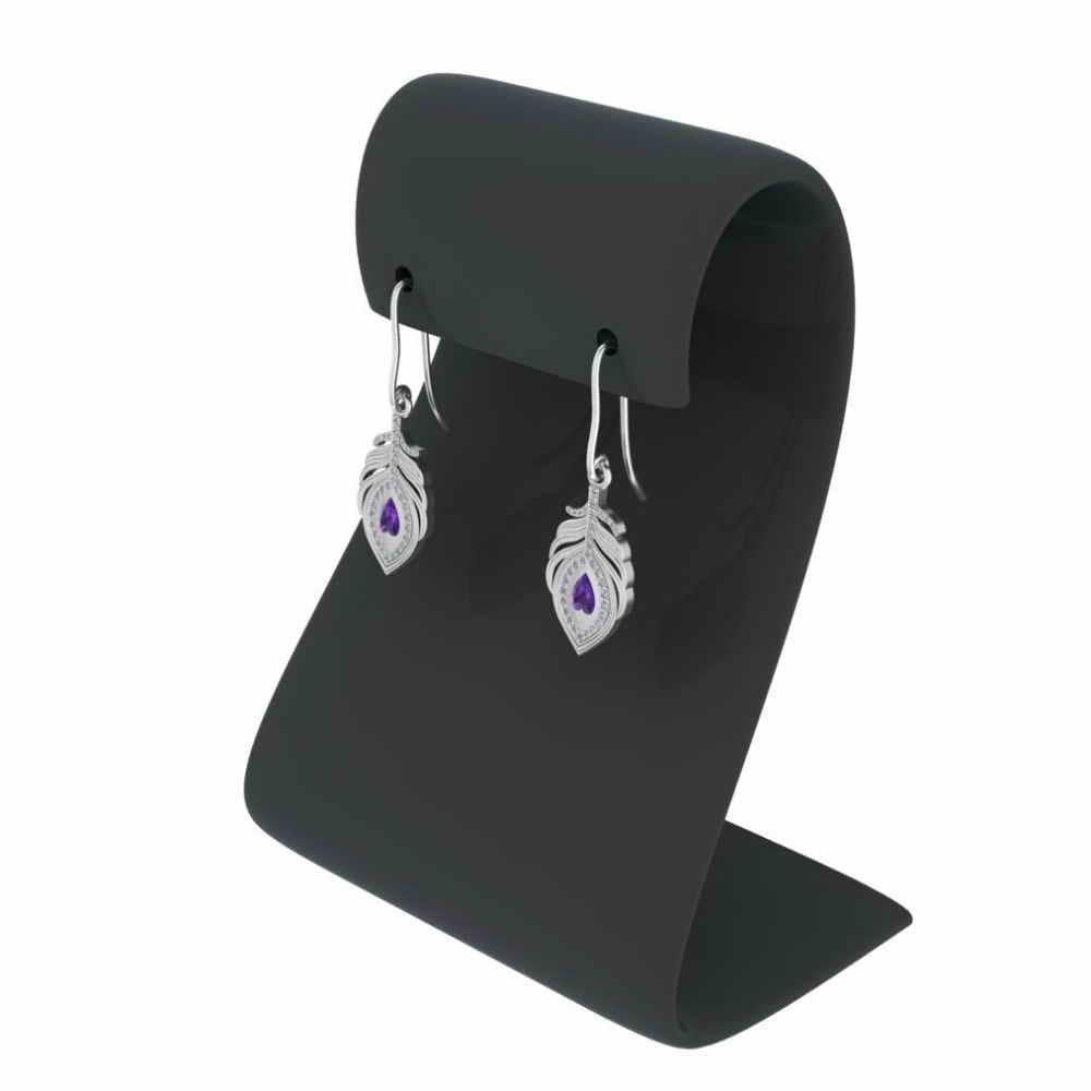 Jasmine Peacock Pitch Palm Drop Earrings In Sterling Silver - JBR Jeweler