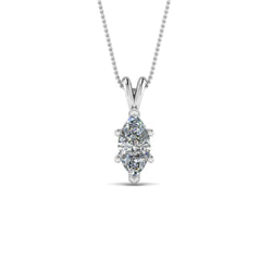 JBR 1Ct Marquise Solitaire Diamond Sterling Silver Pendant - JBR Jeweler