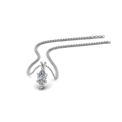 JBR 1Ct Marquise Solitaire Diamond Sterling Silver Pendant - JBR Jeweler