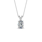 JBR 1Ct Oval Single Diamond Sterling Silver Pendant - JBR Jeweler