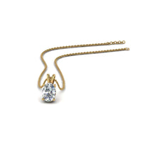 JBR 1Ct Oval Single Diamond Sterling Silver Pendant - JBR Jeweler