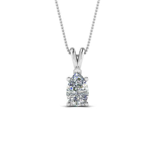 JBR 1Ct Pear Solitaire Diamond Sterling Silver Pendant - JBR Jeweler