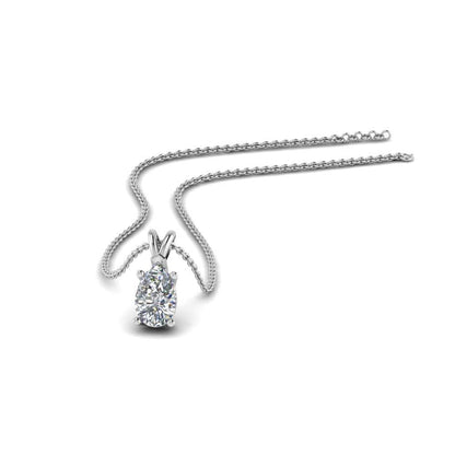 JBR 1Ct Pear Solitaire Diamond Sterling Silver Pendant - JBR Jeweler