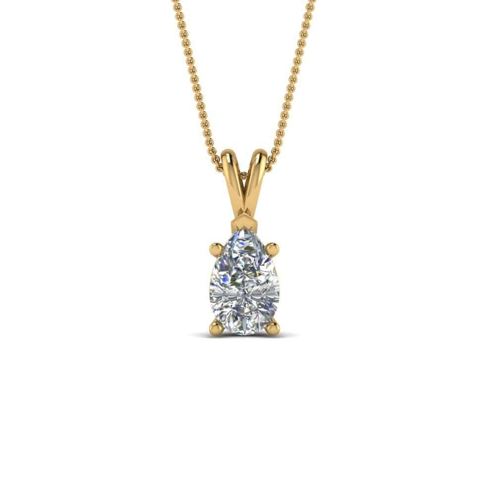 JBR 1Ct Pear Solitaire Diamond Sterling Silver Pendant - JBR Jeweler