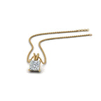 JBR 1Ct Princess Cut Solitaire Diamond Sterling Silver Pendant - JBR Jeweler