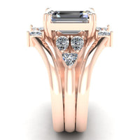 JBR 3PC Emerald Cut Sterling Silver Ring Set - JBR Jeweler