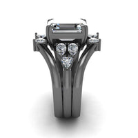 JBR 3PC Emerald Cut Sterling Silver Ring Set - JBR Jeweler