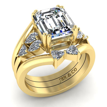 JBR 3PC Emerald Cut Sterling Silver Ring Set - JBR Jeweler