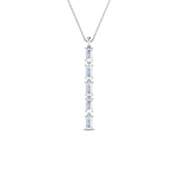 JBR 5 Stone Baguette Drop Sterling Silver Pendant - JBR Jeweler