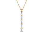 JBR 5 Stone Baguette Drop Sterling Silver Pendant - JBR Jeweler