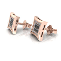 JBR 925 Sterling Silver Iced out Men and Women Square Kite Screw Back Stud Earrings - JBR Jeweler