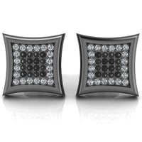 JBR 925 Sterling Silver Iced out Men and Women Square Kite Screw Back Stud Earrings - JBR Jeweler