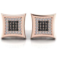 JBR 925 Sterling Silver Iced out Men and Women Square Kite Screw Back Stud Earrings - JBR Jeweler