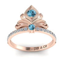 JBR Aladdin Flower Design Round Cut Cocktail Sterling Silver Ring - JBR Jeweler