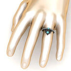 JBR Aladdin Flower Design Round Cut Cocktail Sterling Silver Ring - JBR Jeweler
