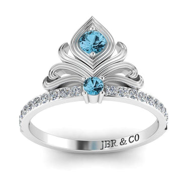 JBR Aladdin Flower Design Round Cut Cocktail Sterling Silver Ring - JBR Jeweler