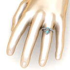 JBR Aladdin Flower Design Round Cut Cocktail Sterling Silver Ring - JBR Jeweler