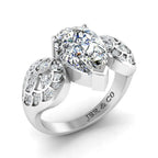 JBR Angel Wings 3.0CT Pear Cut Sterling Silver Ring - JBR Jeweler