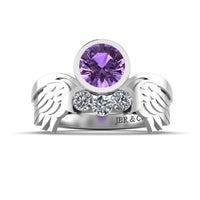 JBR Angel Wings Amethyst Sterling Silver Ring - JBR Jeweler