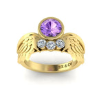 JBR Angel Wings Amethyst Sterling Silver Ring - JBR Jeweler