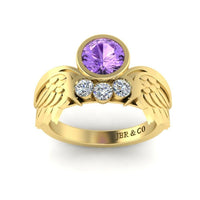 JBR Angel Wings Amethyst Sterling Silver Ring - JBR Jeweler