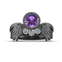 JBR Angel Wings Amethyst Sterling Silver Ring - JBR Jeweler