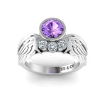 JBR Angel Wings Amethyst Sterling Silver Ring - JBR Jeweler