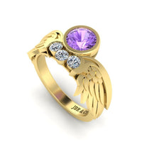 JBR Angel Wings Amethyst Sterling Silver Ring - JBR Jeweler